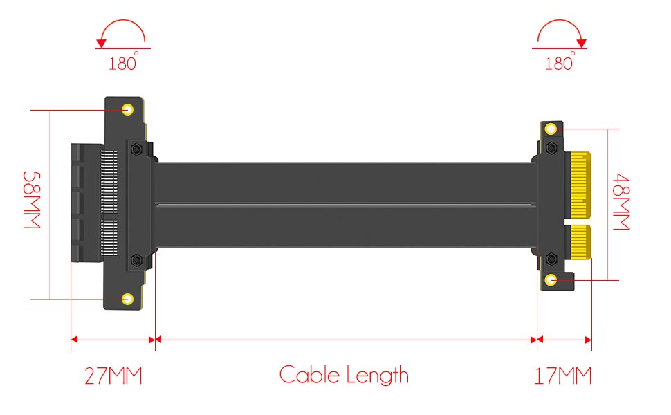pcie x4 riser cable