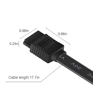 SATA I, II, III compatible Low-profile cable jacket Easier routing in a computer