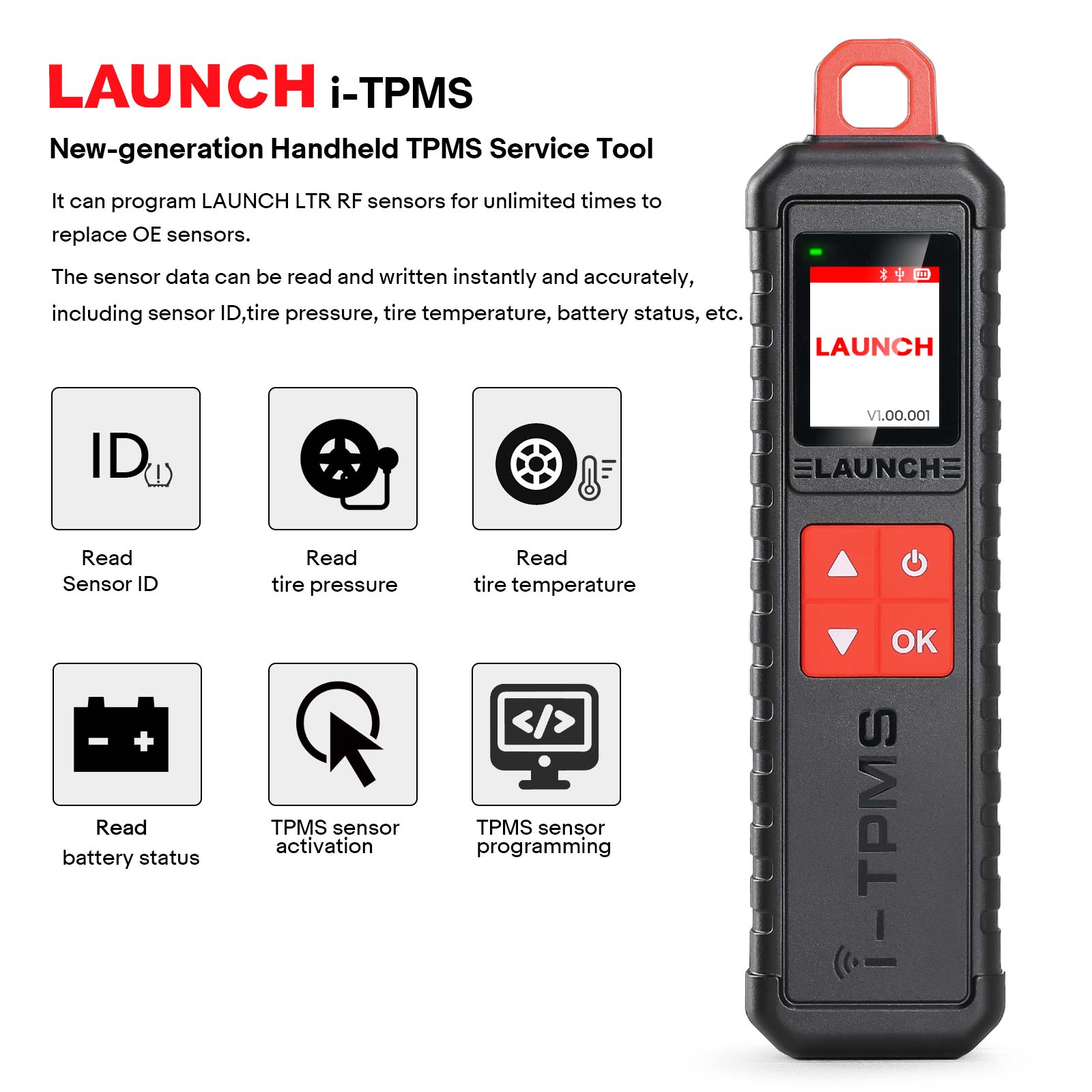 Launch X431 i-TPMS Tire Pressure Detector function
