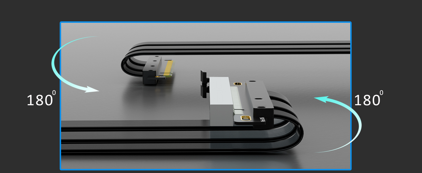Dual Reverse PCIE 5.0 Riser