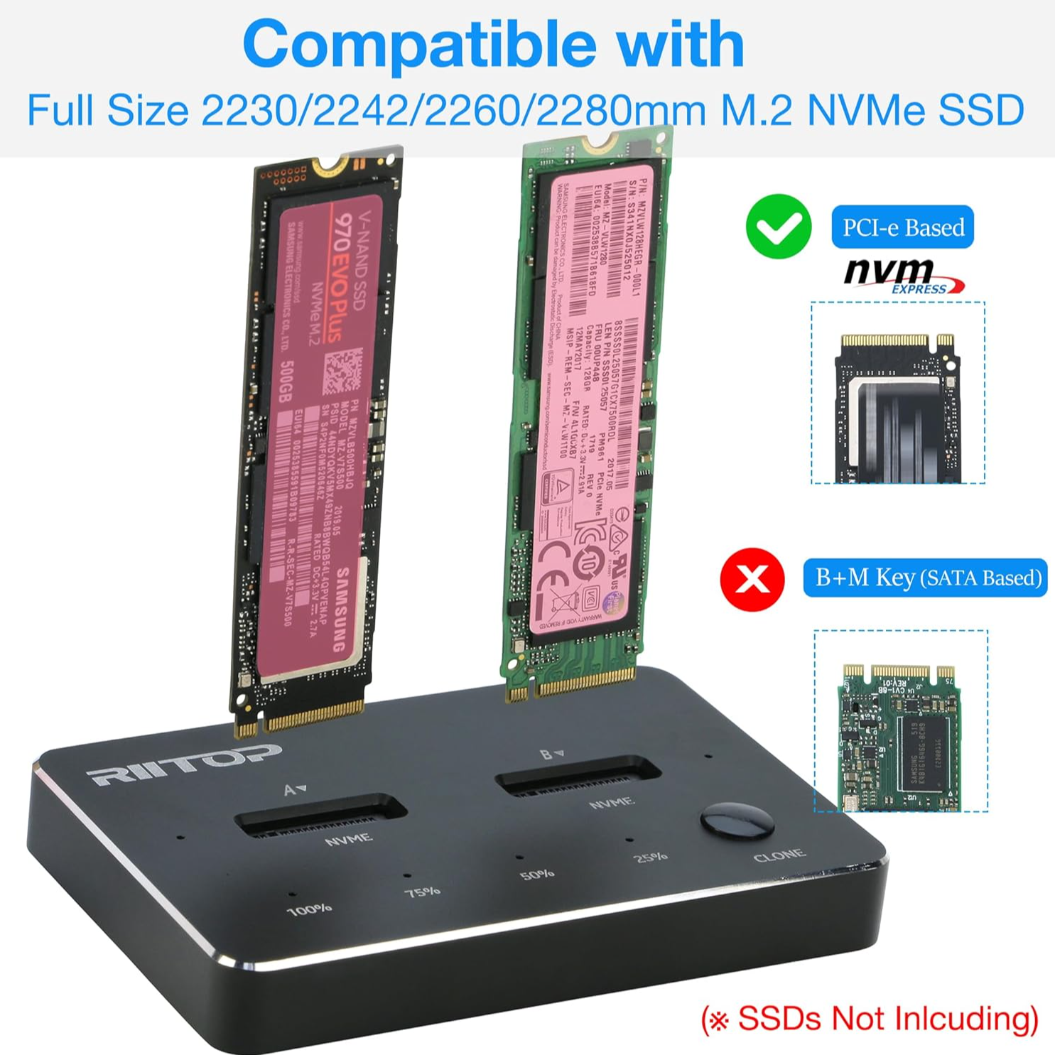 m.2 nvme ssd docking station with offline clone