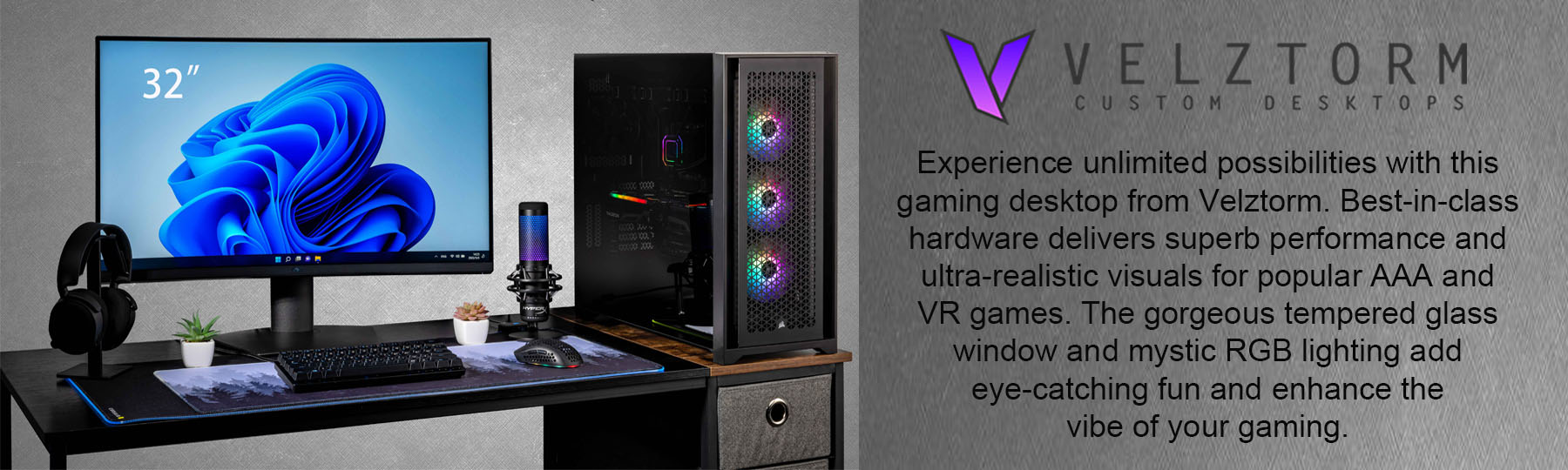 Velztorm Aciex 14th Gen Gaming Desktop PC (Intel i9-14900K 24-Core, Radeon RX 6800 XT, 64GB DDR5 4800MHz RAM, 1TB PCIe SSD + 3TB HDD, Wifi, USB 3.2, Bluetooth, Win 10 Home) 5 image for this item