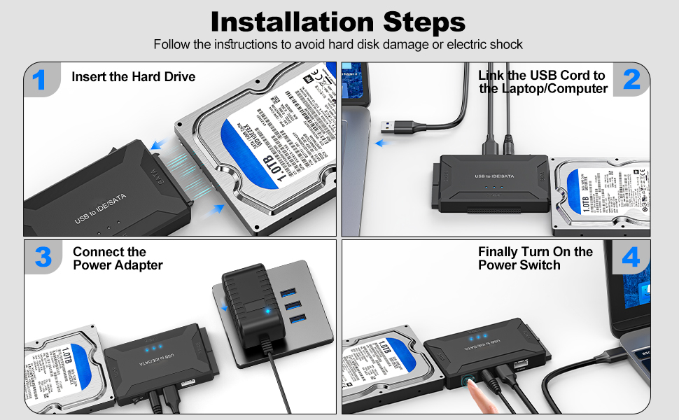 sata and ide to usb/usb c adapter supports 2.5"/3.5" HDD/SSD, 2.5"/3.5" IDE, SATA Internal Blu-ray