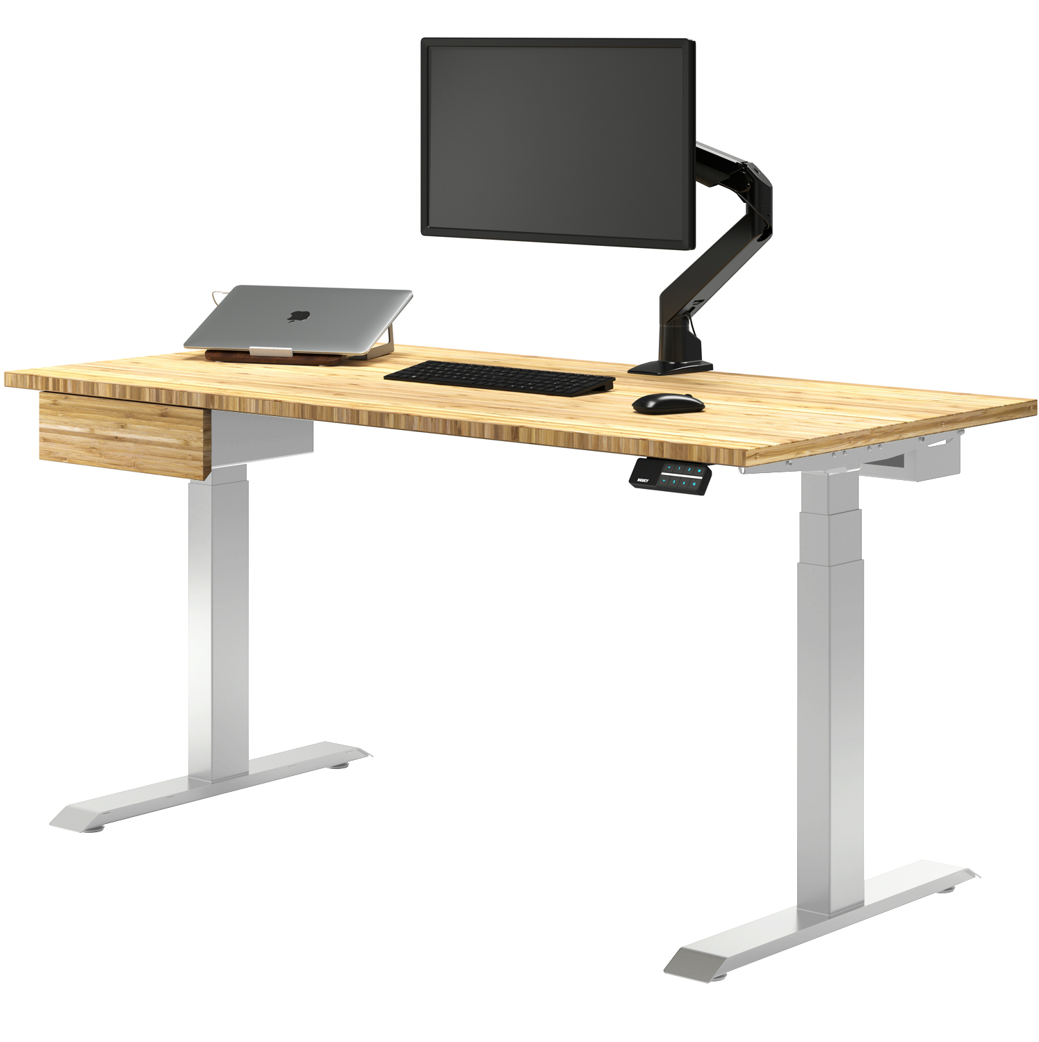 Desky Dual Bamboo Sit Stand Desk