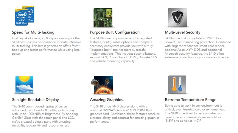 Getac S410 G1 Features