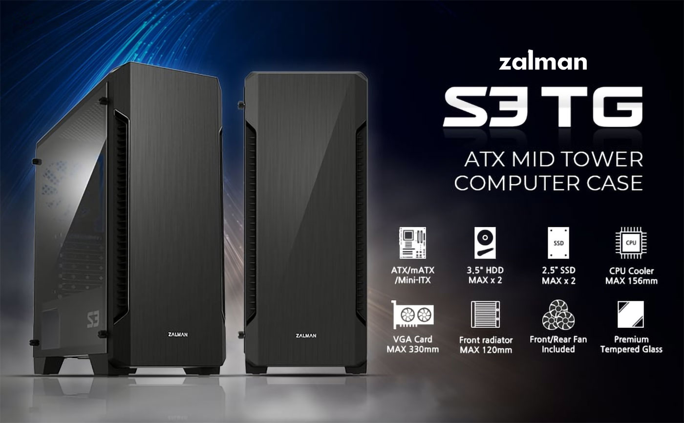 Zalman S3 TG Mid Tower ATX PC Case