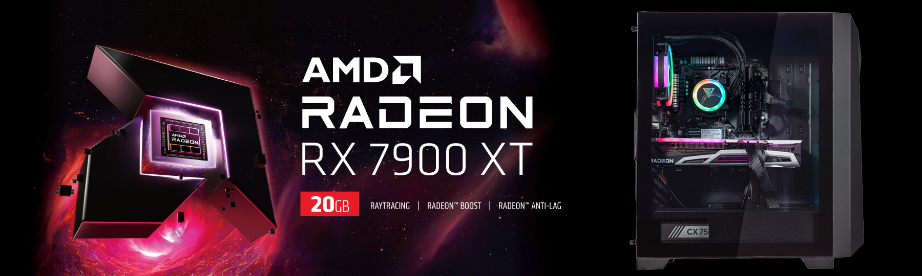 Velztorm Pilum Gaming Desktop PC (AMD Ryzen 7 - 3700X 8-Core, Radeon RX 7900 XT, 16GB RAM, 2TB PCIe SSD, HDMI, Display Port, Win 11 Home) 4 Radeon RX 7900 XT, 20GB GDDR6, PCIe 4.0, 20 Gbps Memory, 4K H264, H265/HEVC, HDMI 4K