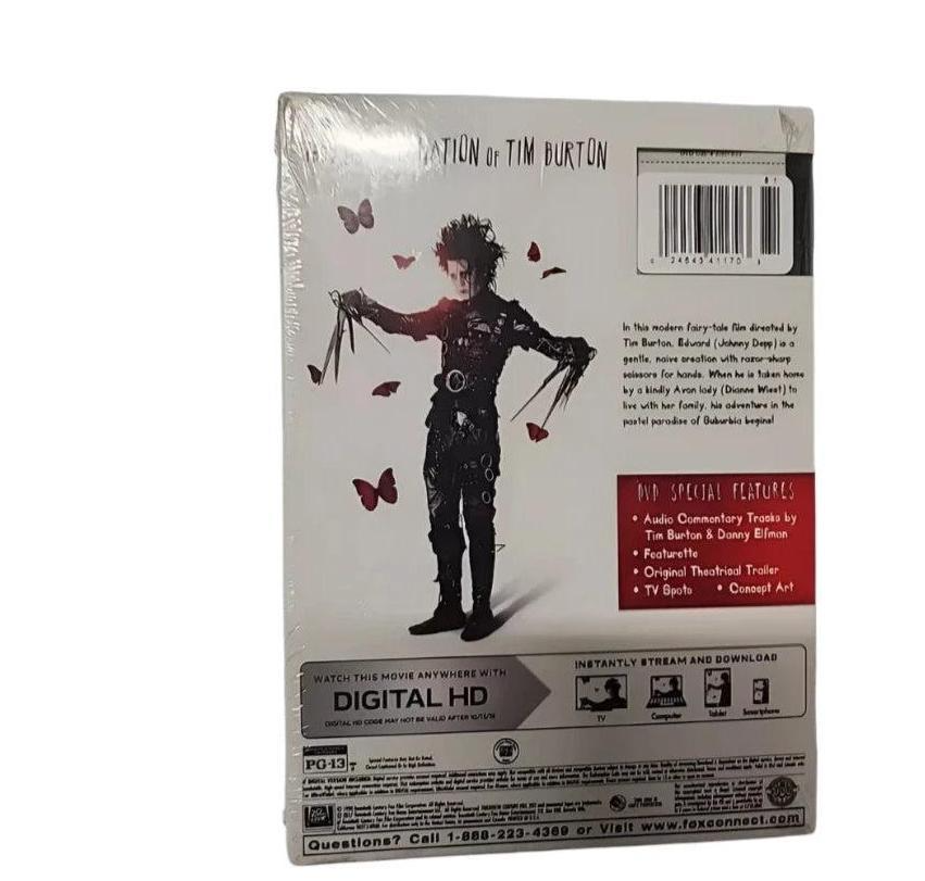 Edward Scissorhands DVD 2017 Johnny Depp Tim Burton With Slipcover