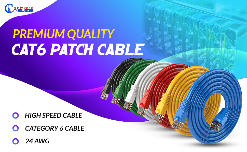NewYork Cables CAT6 Ethernet Patch Cable RJ45 Pure Bare Copper LAN Network Internet Patch Cord 10-Pack Yellow 10ft. 2 image for this item