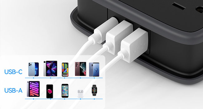 USB A & USB C Fast Charging Station
