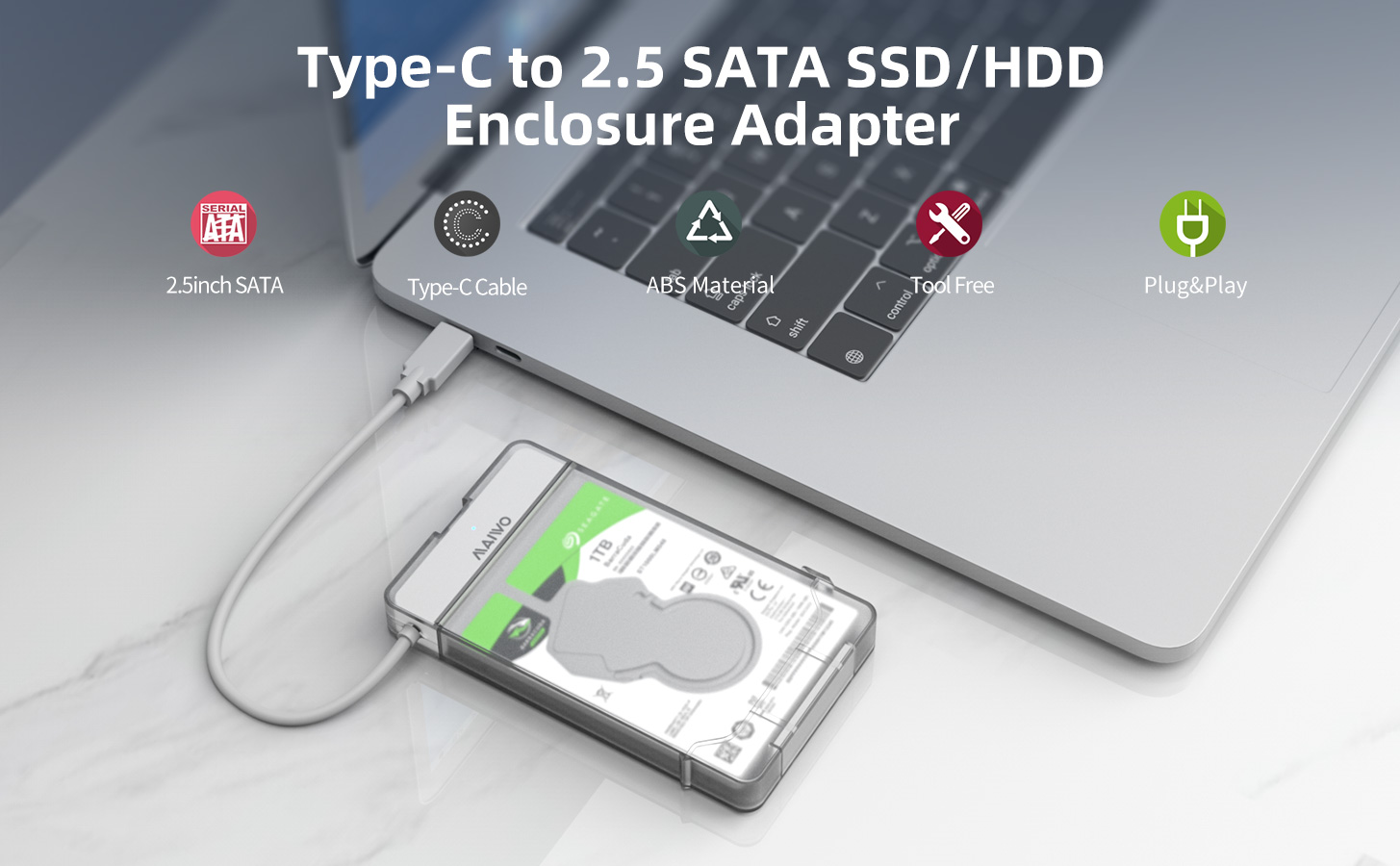 2.5" Hard Drive Enclosure USB C 3.1