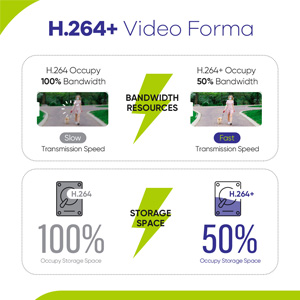 Advanced H.265+ Coding & Audio ecording
