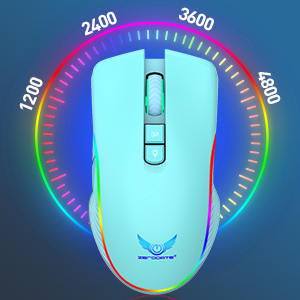 Adjustable DPI 4 adjustable DPI speed Switch: 1200-2400-3600-4800, control the speed more freely an