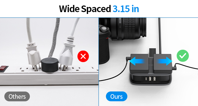 Widely Spaced Power Strip