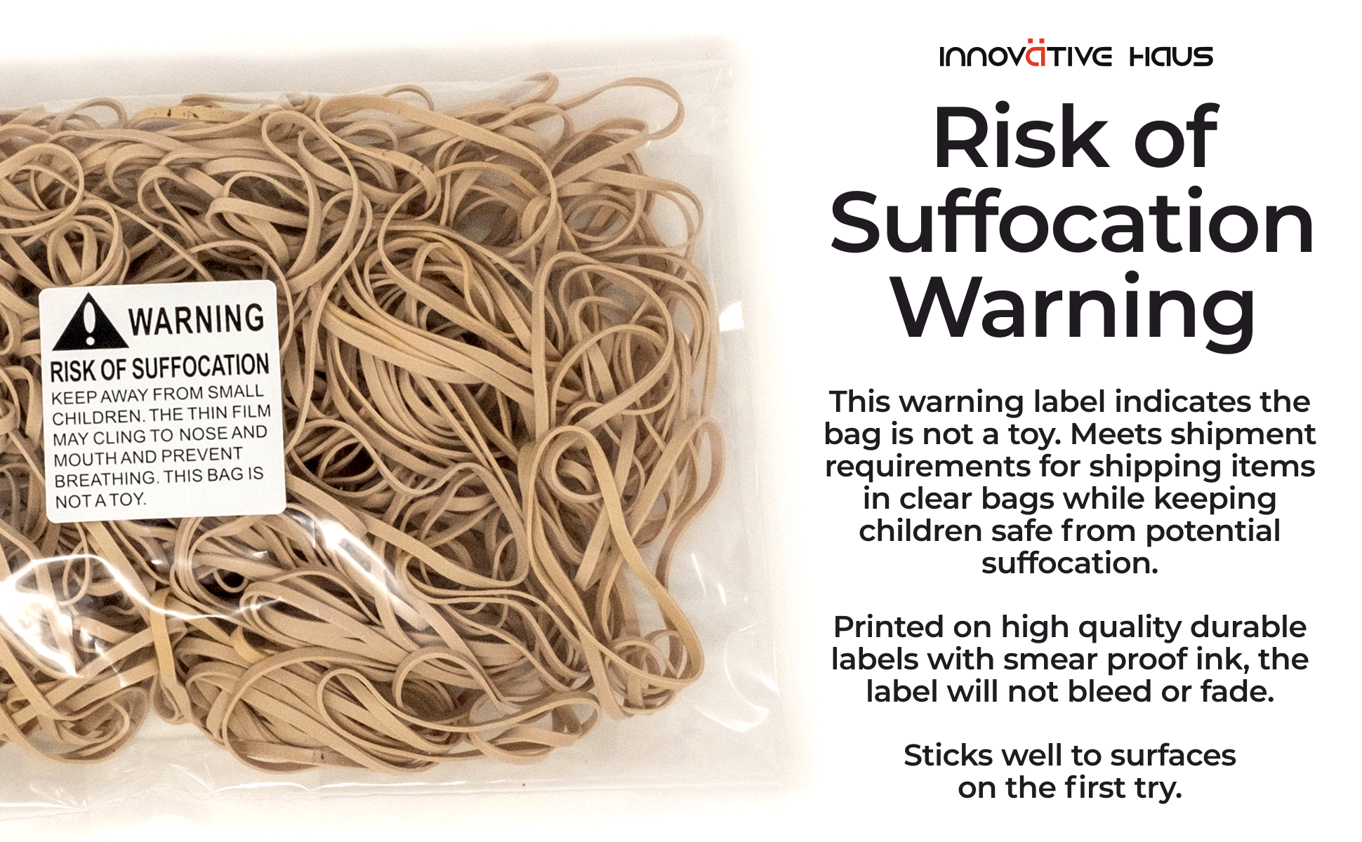 innovative haus suffocation warning label sticker handle with care shipping packaging packing moving
