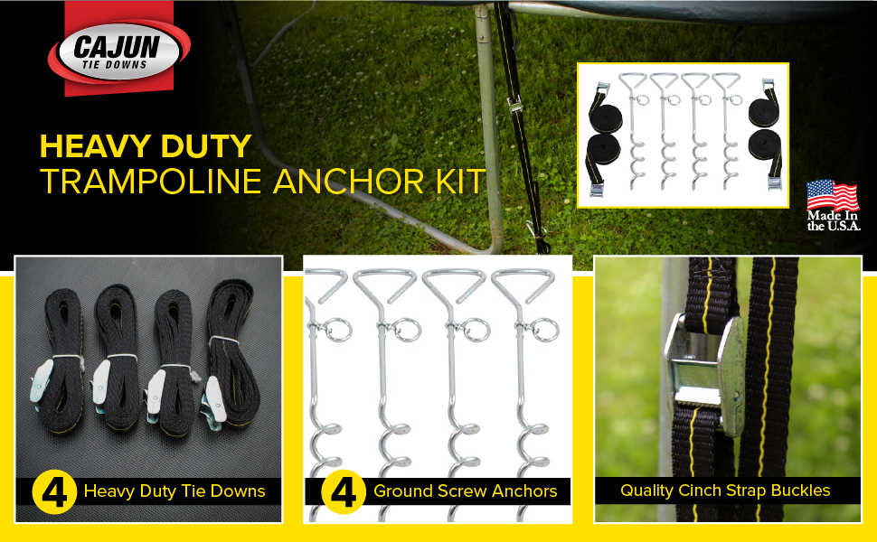 Heavy Duty Trampoline Tie Down Anchor Kit