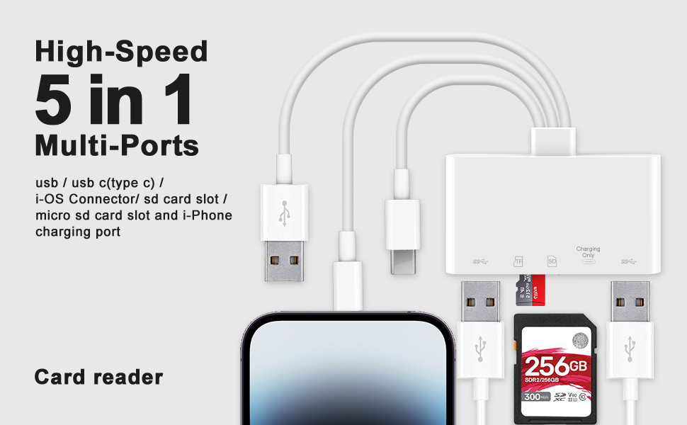 Multi-Port 5 in3 SD Card Reader