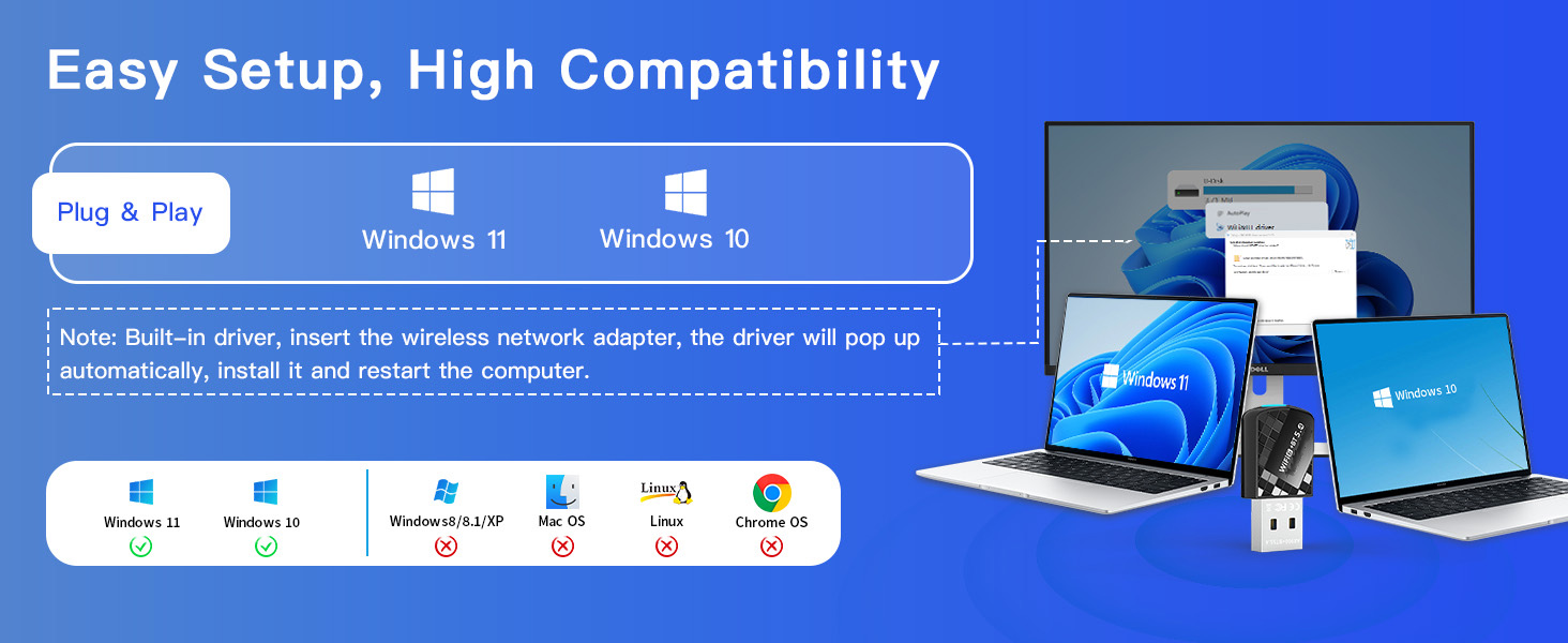 Latest Bluetooth 5.4 Adapter for Your PC/Laptop/Desktop