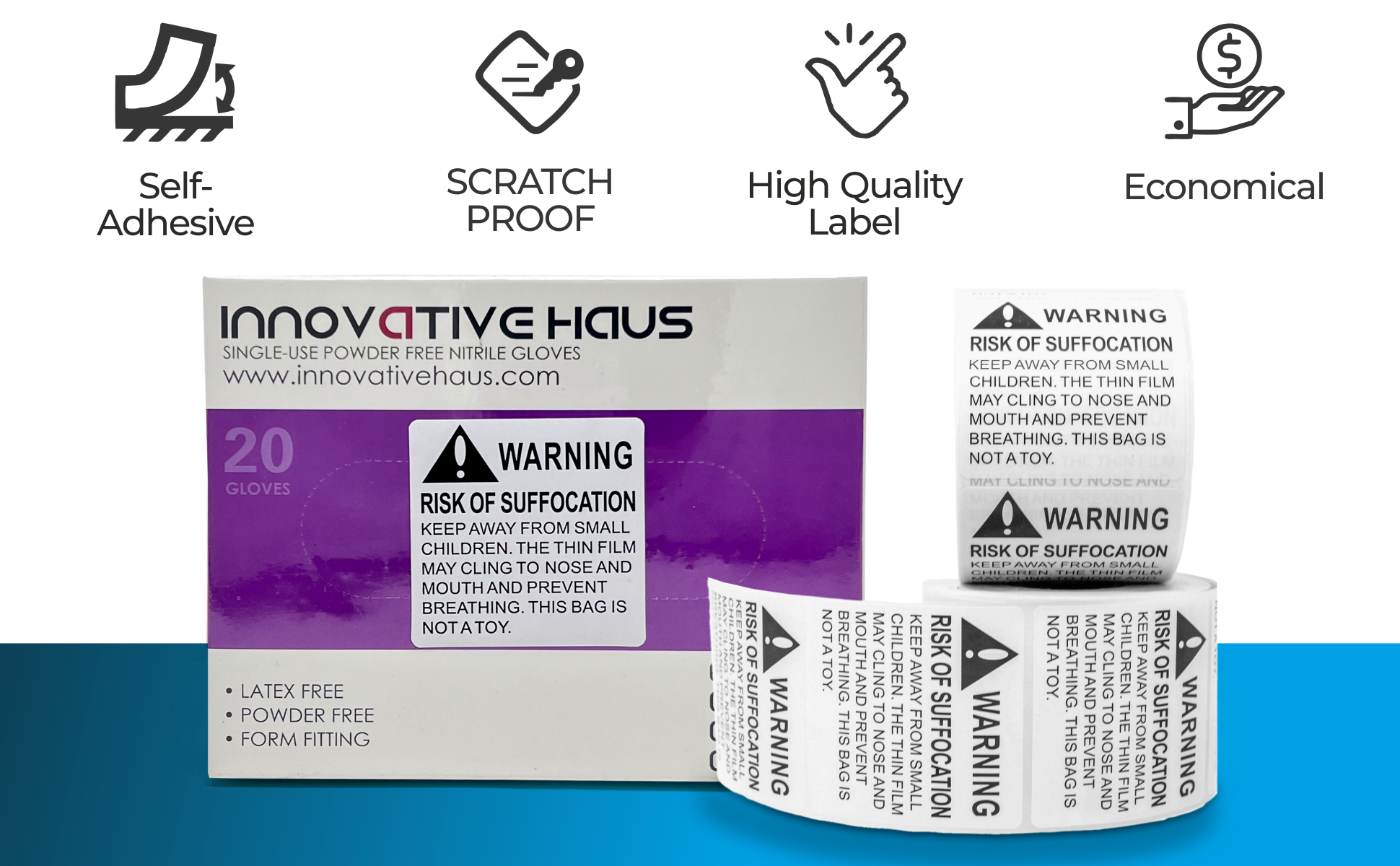 innovative haus suffocation warning label sticker handle with care shipping packaging packing moving