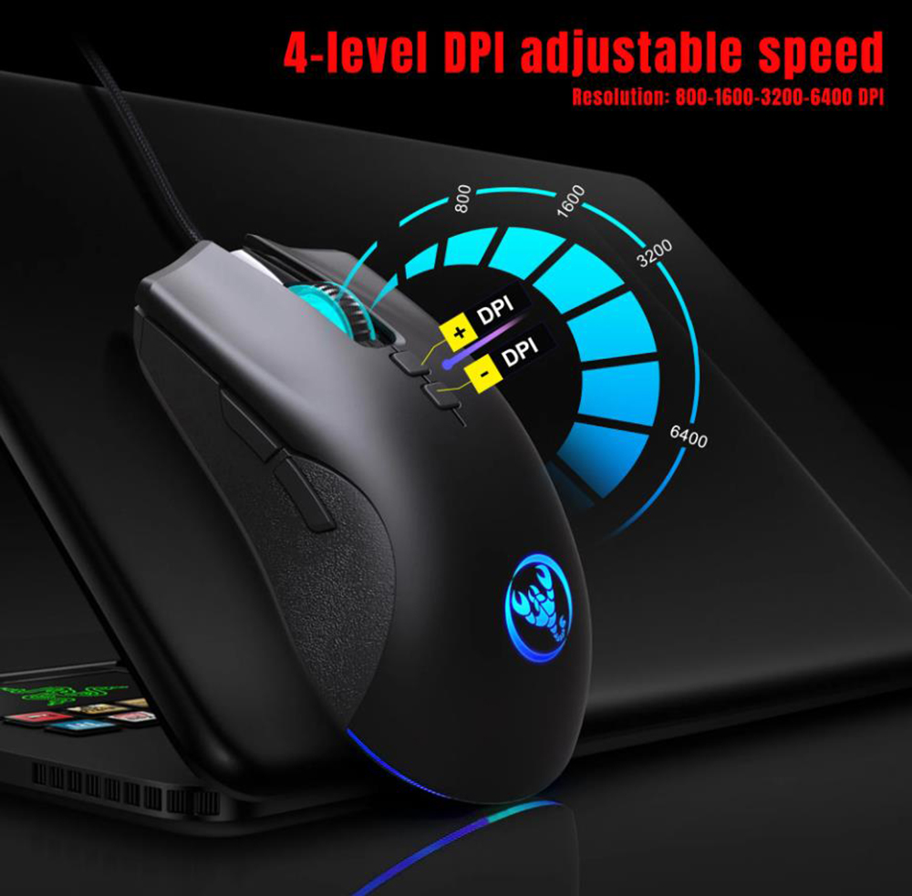 AUTYUE Wired USB Gaming Mouse, PC Gaming Mice USB Computer Mouse with LED Backlits