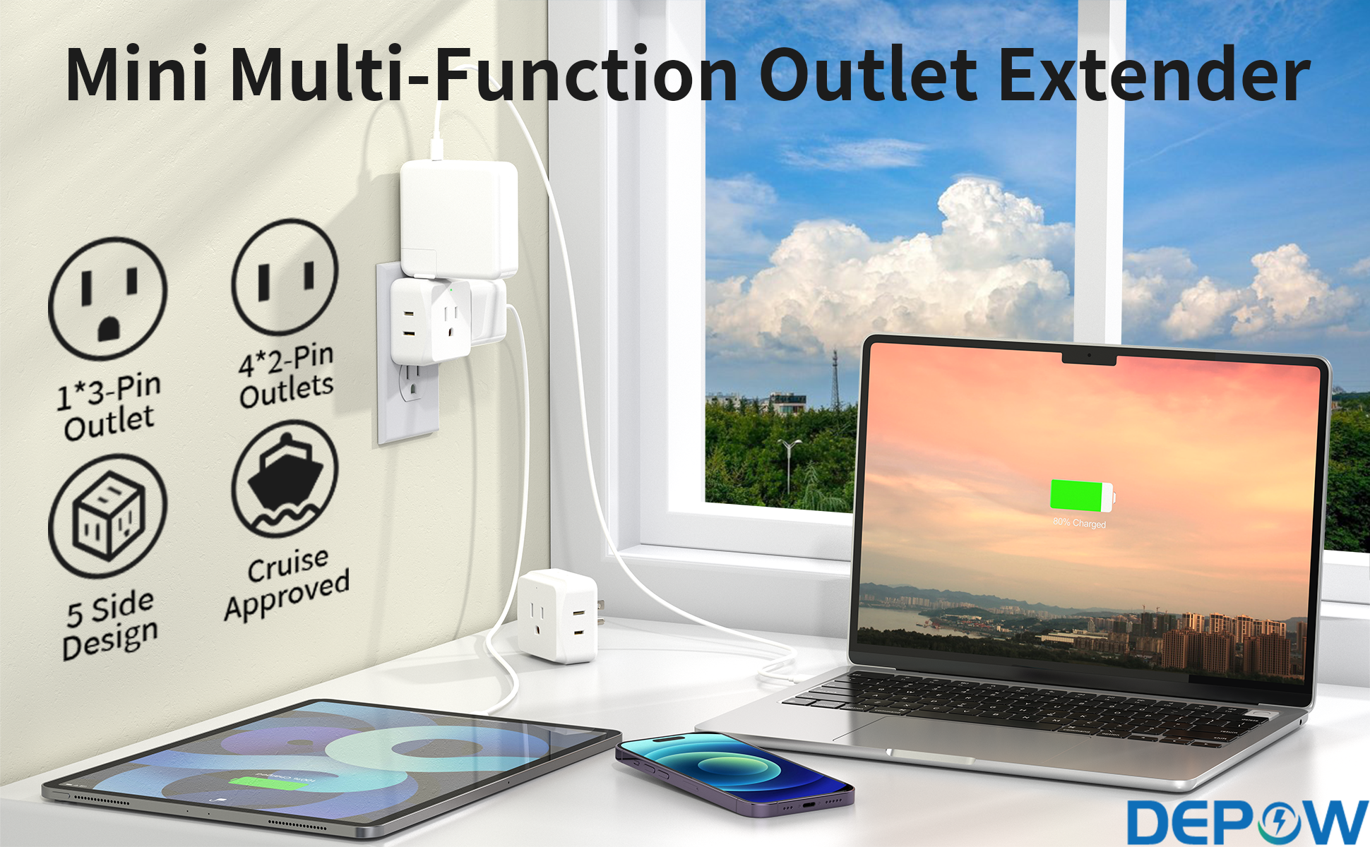 Mini Multi-Functional Outlet Extender