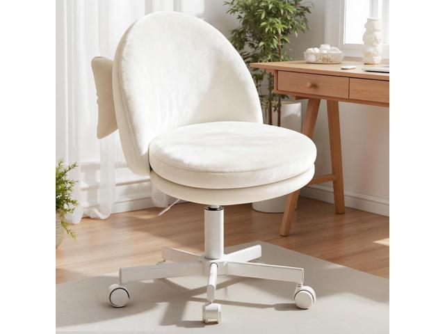 Vanity Chair with Velvet Fabric, Small Tall Armless Chair with Back, Cute Candy