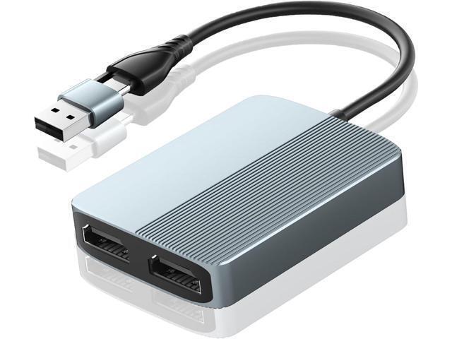 USB C/USB 3.0 to Dual HDMI Adapter USB to HDMI Splitter for Dual Monitors Extend