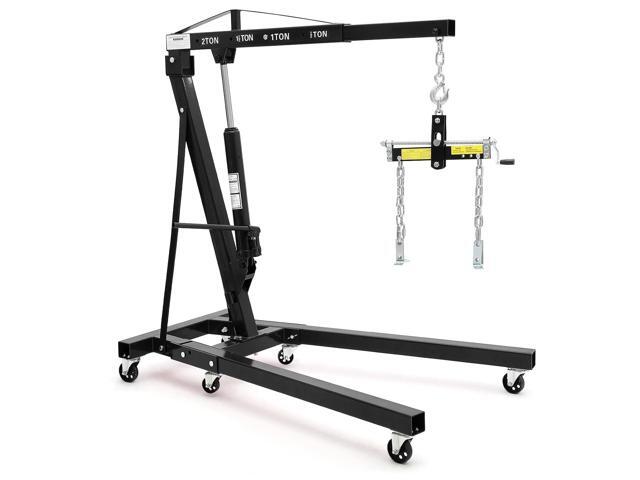 Patikuin 2 Ton Engine Hoist,Cherry Picker Shop Crane with 6 Casters and Telescop
