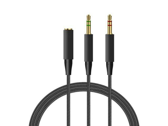 Braided Replacement PC Splitter Cable Extension Cord For HyperX Cloud Stinger Mi