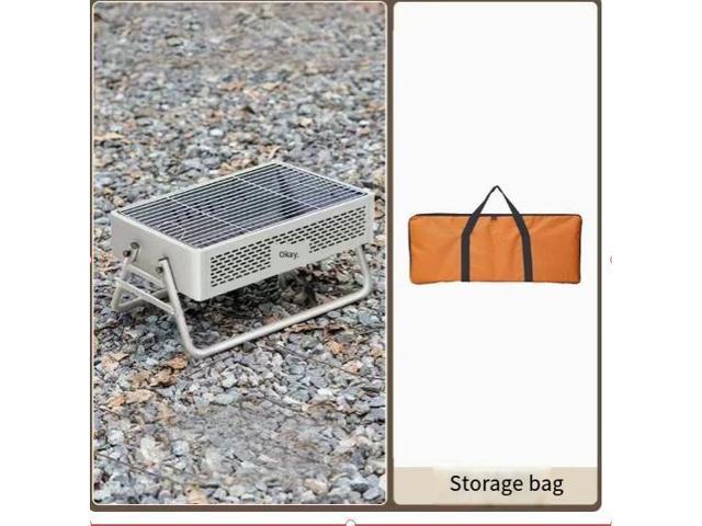 Outdoor BBQ grill, multi-functional portable folding BBQ rack, Luxury White + St