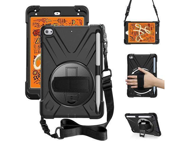 iPad Mini 4 Case,iPad Mini 5 Case with Pencil Holder,Hand Strap and Shoulder Bel