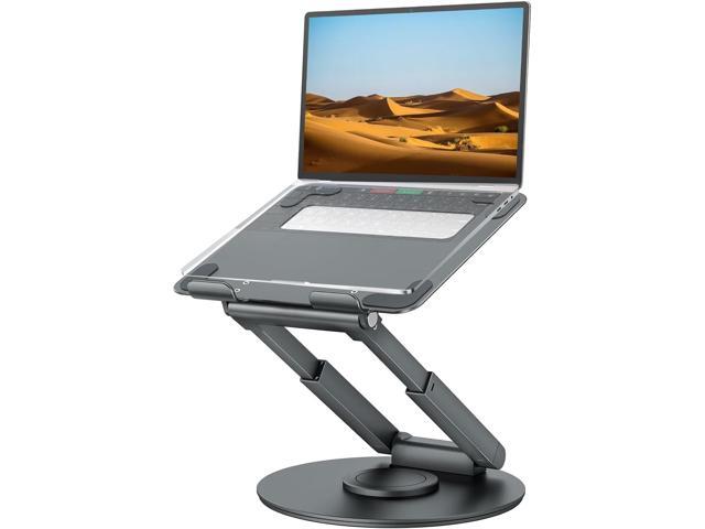 Telescopic Laptop Stand for Desk with 360° Swivel Base Sit to Stand Height Adjus