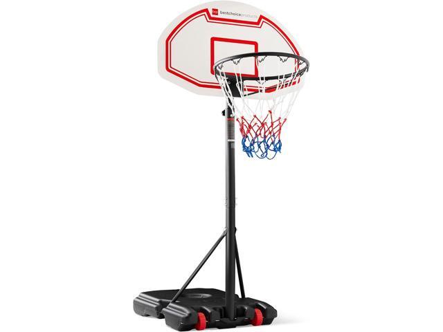 Canasta de baloncesto para niños con altura ajustable, tablero portátil con 2 ru