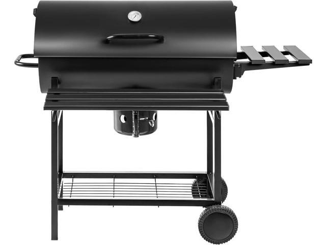 Flamaker Parrilla de carbón estilo barril barbacoa parrilla de carbón con tres e