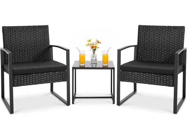 Juego de muebles de mimbre para patio al aire libre, 3 piezas, modernos juegos d