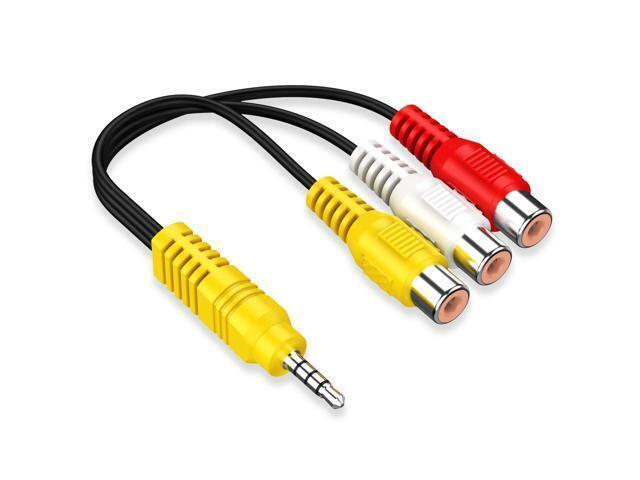 3.5MM to 3 RCA Cable Video AV Component Adapter Cable Replacement for TCL TV, 3