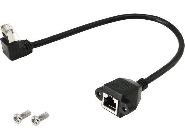 RJ45 Ethernet Adapter Cable - 90 Degree Upward Male to Female Switch Adapter for