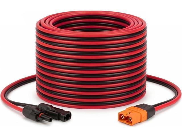 Solar to XT60i Cable, 10 AWG, 25 Feet; Solar Panel to XT60i Adapter, XT60i-F; Po
