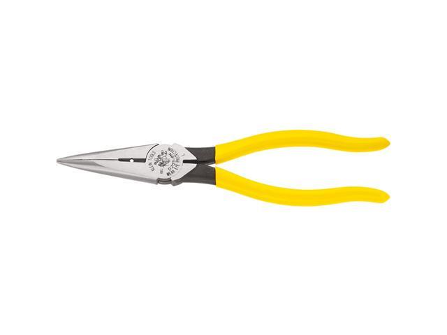 KLEIN TOOLS 8" Heavy-Duty Long-Nose Side Cut & Wire Stripping Pliers
