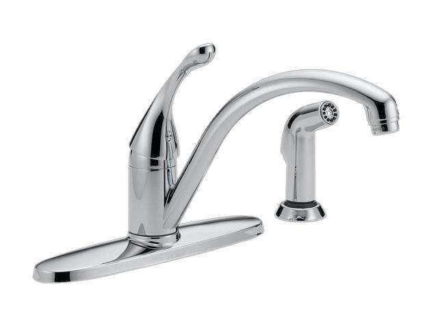 DELTA 440-DST Collins Single Handle Kitchen Faucet with Spray Chrome