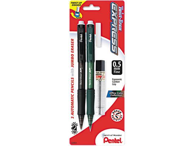 Pentel Twist-Erase EXPRESS Automatic Pencil, 0.5 mm, 2 per Set, PK - PENQE415LEBP2
