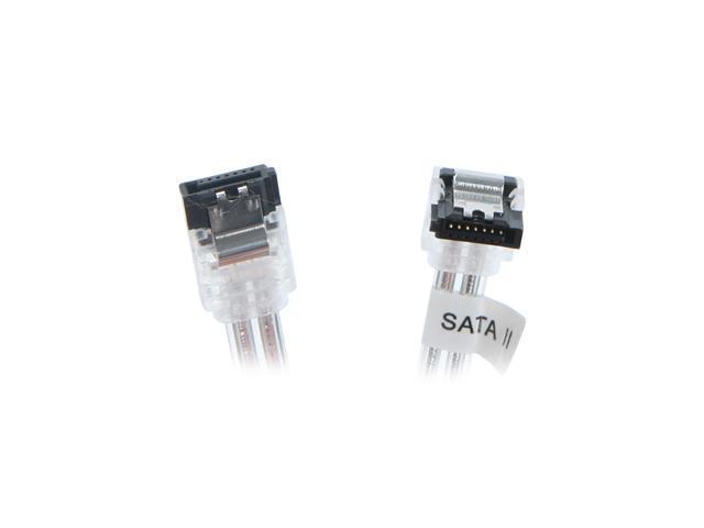 OKGEAR 36" SATA 6 Gbps Cable, Straight to Right Angle W/Metal Latch, Silver, Backward Compatible 3 Gbps and 1.5 Gbps