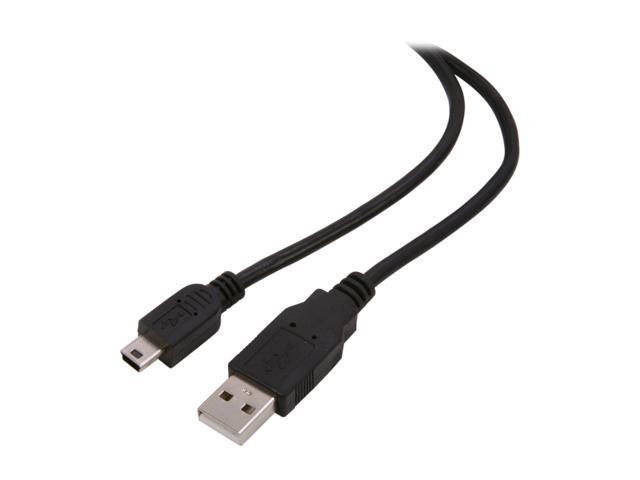 BYTECC USB2-3MIN Black USB 2.0 Type A Male to Mini B Male Cable