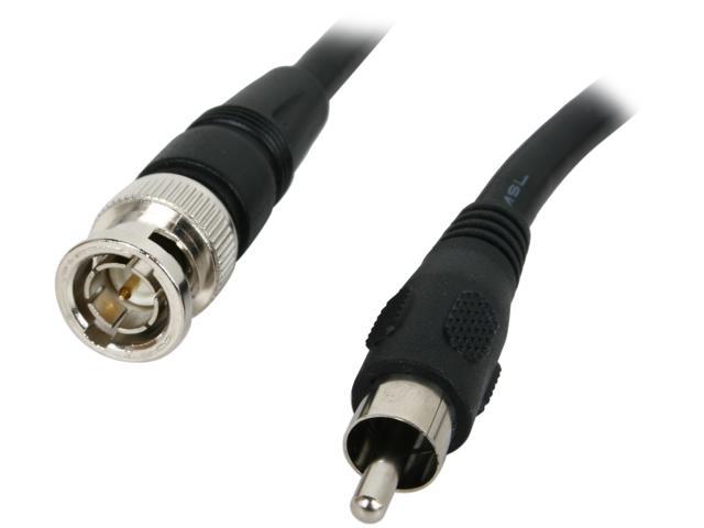 BYTECC BNC/RCA-12K 12 ft. BNC to RCA Cable, 75 ohm, Male to Male, Black Male to Male