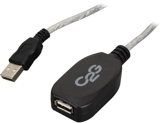 C2G 39000 USB Active Extension Cable - USB 2.0 A Male to A Female Cable, White (39.4 Feet, 12 Meters)