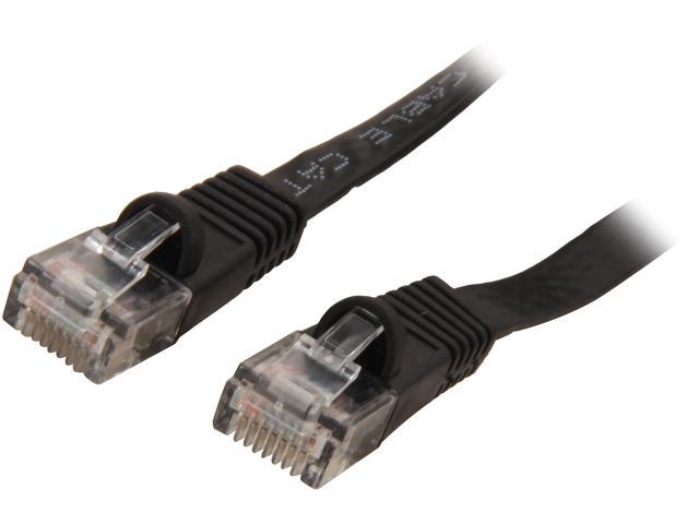 Coboc CY-CAT5E-30-Black 30ft. 30AWG Cat 5E Black Color 350MHz UTP Flat Ethernet Stranded Copper Patch cord /Molded Network lan Cable