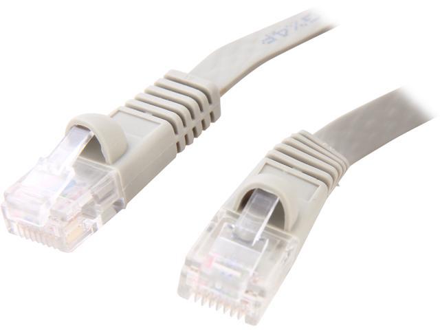 Coboc CY-CAT5E-50-Gray 50ft. 30AWG Cat 5E Gray Color 350MHz UTP Flat Ethernet Stranded Copper Patch cord /Molded Network lan Cable