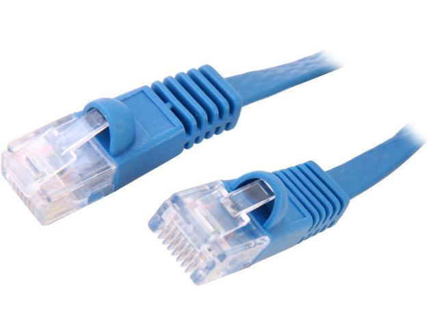 Coboc CY-CAT6-50-Blue 50ft. 32AWG Cat 6 Blue Color 550MHz UTP Flat Ethernet Stranded Copper Patch cord /Molded Network lan Cable