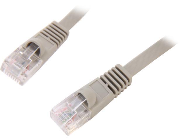 Coboc CY-CAT6-14-Gray 14ft. 32AWG Cat 6 Gray Color 550MHz UTP Flat Ethernet Stranded Copper Patch cord /Molded Network lan Cable
