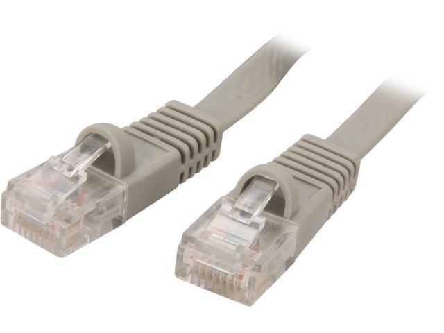 Coboc CY-CAT6-75-Gray 75ft. 32AWG Cat 6 Gray Color 550MHz UTP Flat Ethernet Stranded Copper Patch cord /Molded Network lan Cable